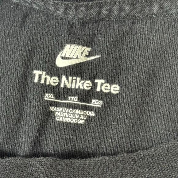 Nike Sportswear Short Sleeve Crewneck T-Shirt Black Red Logo Men's XXL Cotton - Picture 3 of 7